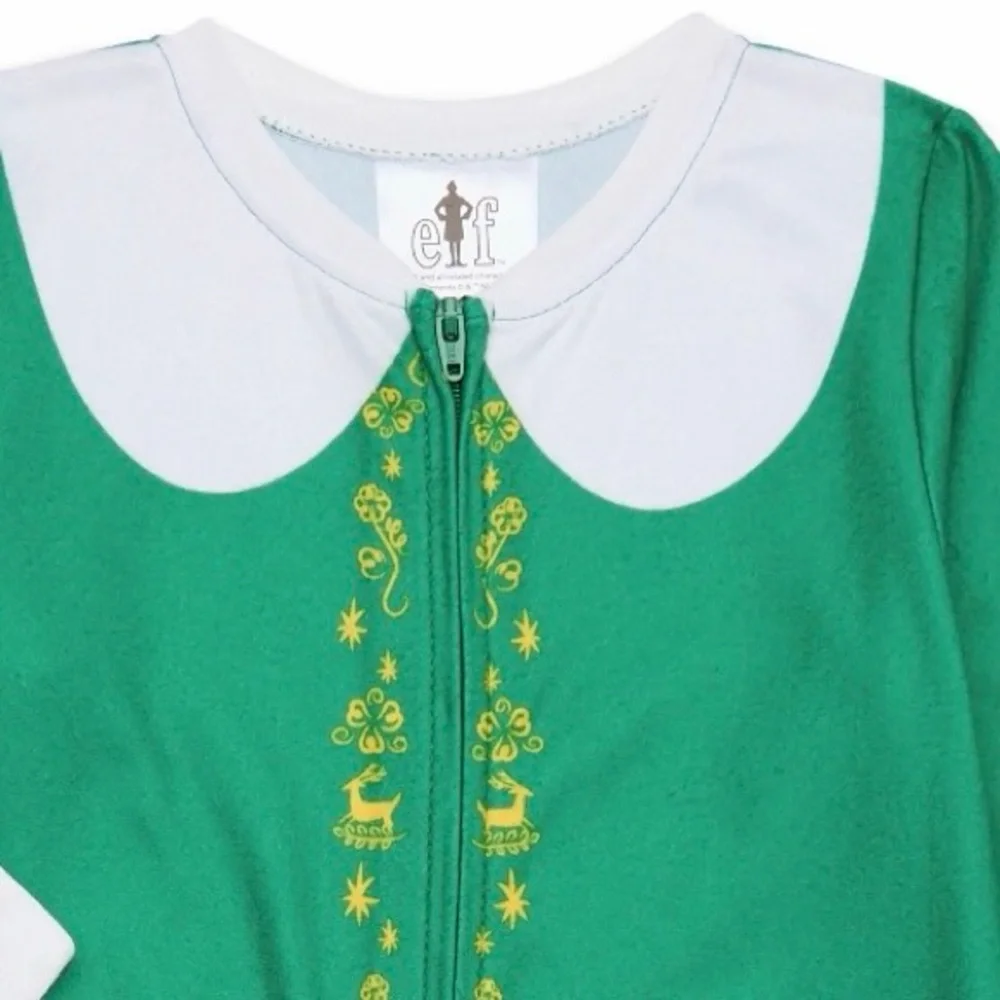 NWT Buddy The Elf Toddler Holiday Fleece One-Piece Onesie Zip Sleeper Size 2T